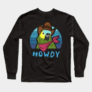 Aesthetic Howdy Cowboy Blue Fronted Amazon Long Sleeve T-Shirt